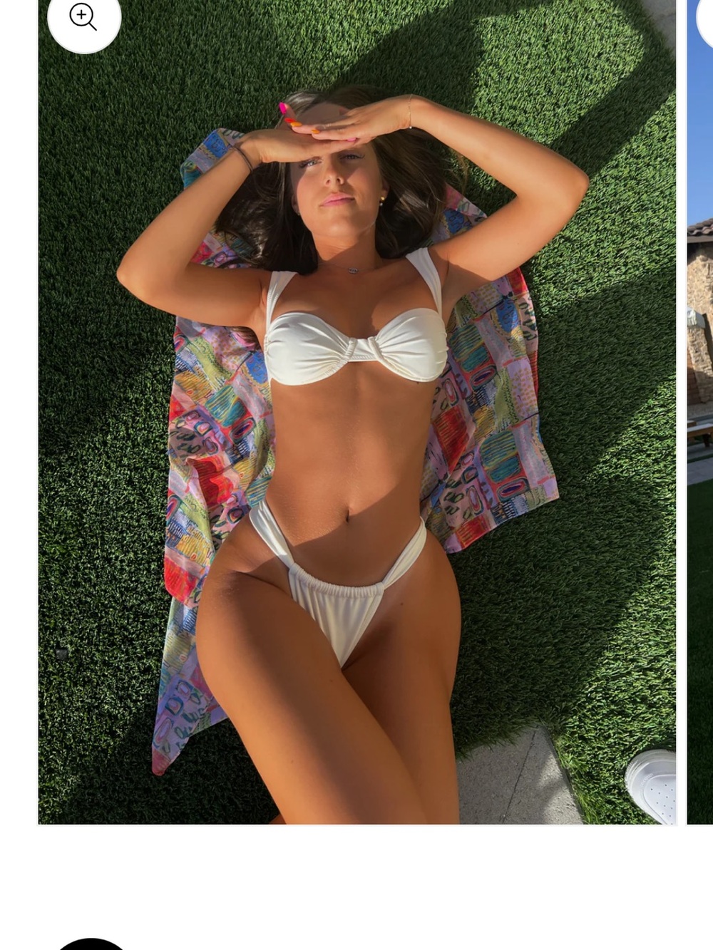 Strawberry Milk Mob White Twist Bandeau Bikini Set